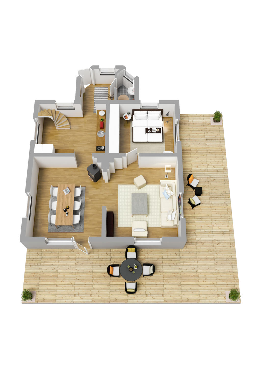 Planlösning entréplan 3D