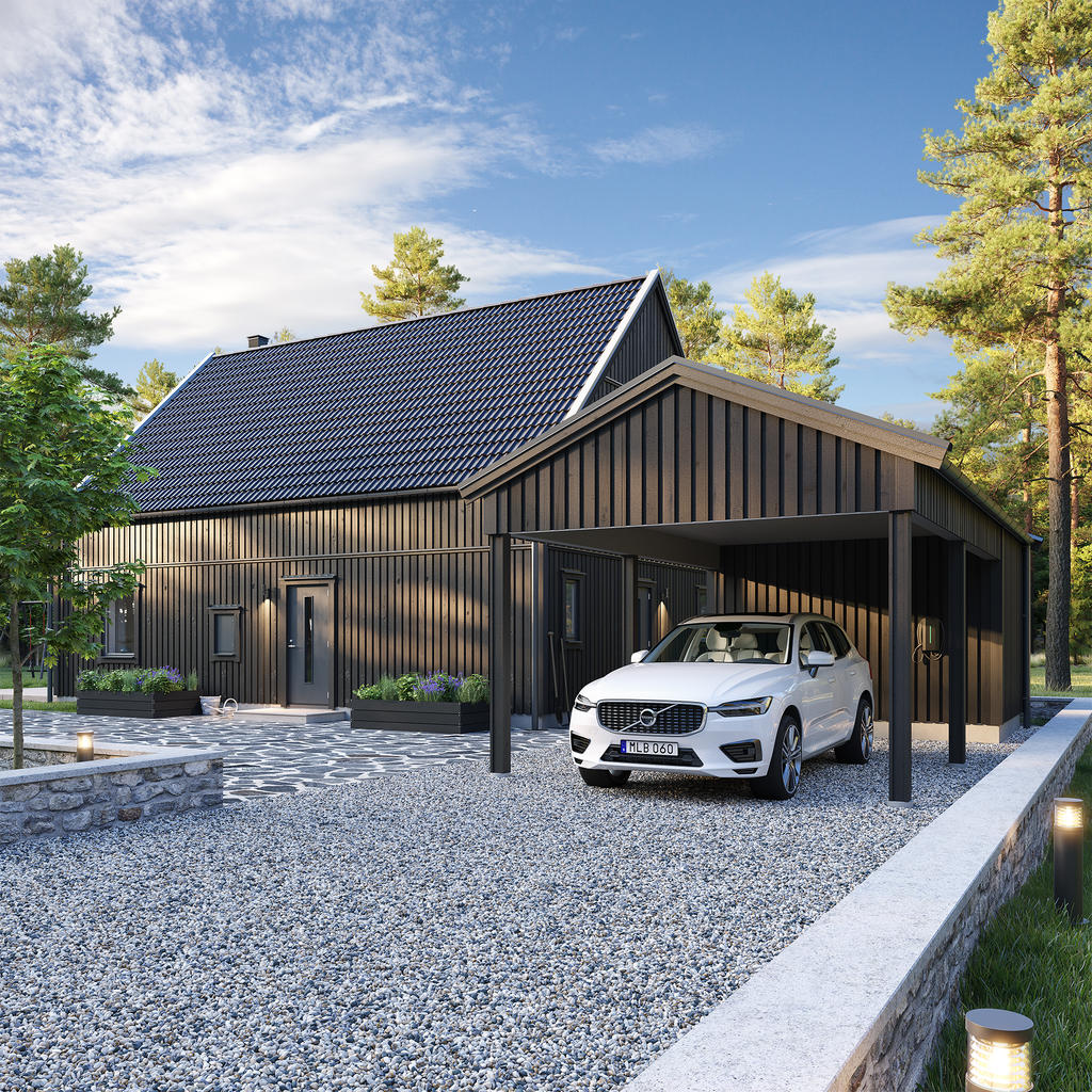 Inspirationsbild Villa Talludden med tillval carport