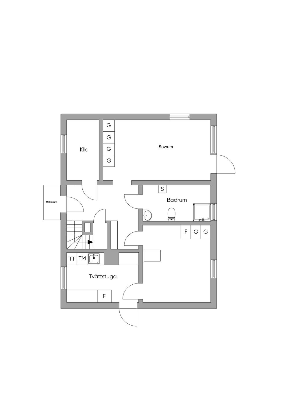 Planlösning, suterrängplan