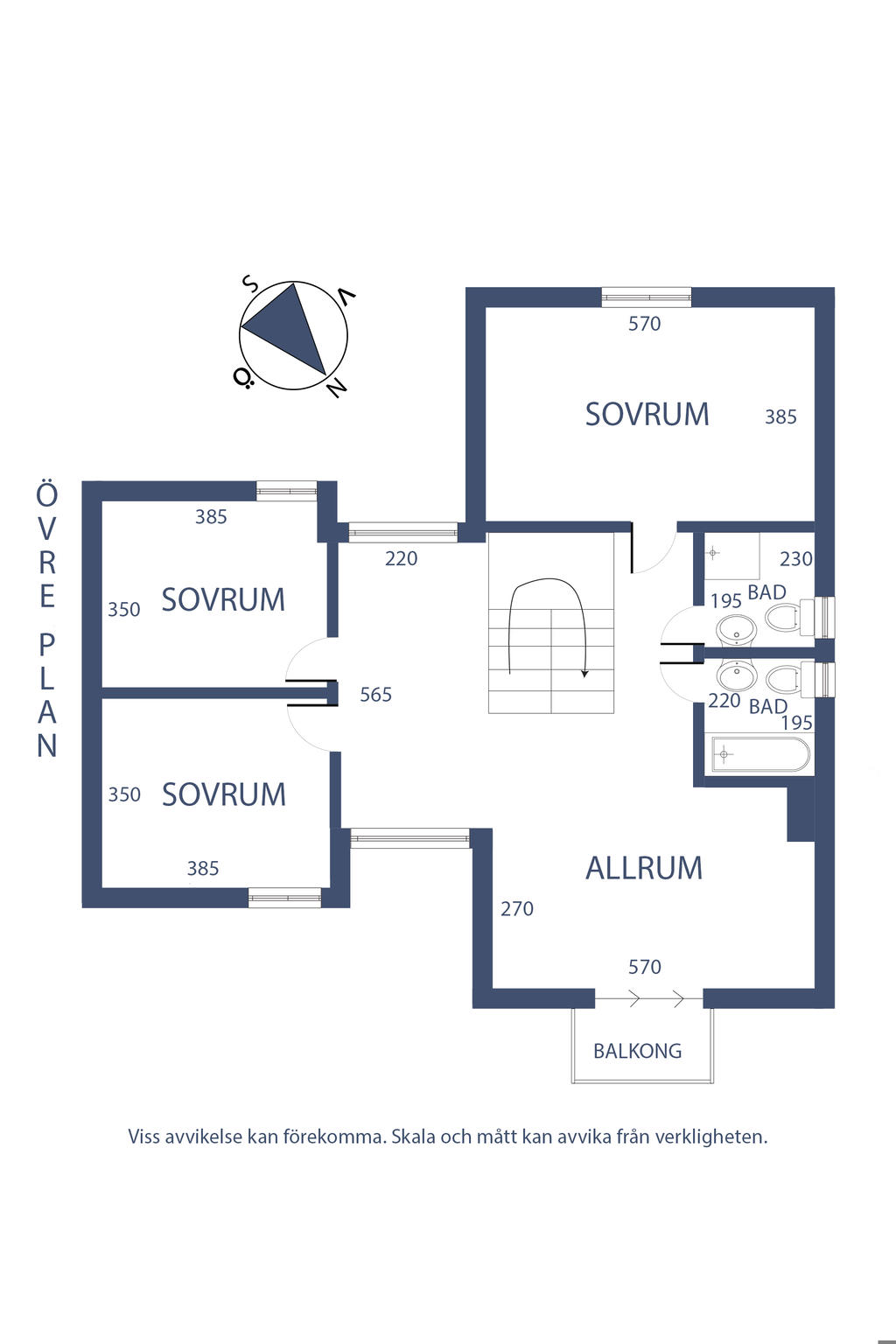 Planlösning, övre plan