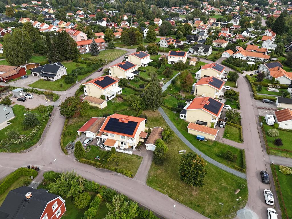 Stort grönområde intill huset