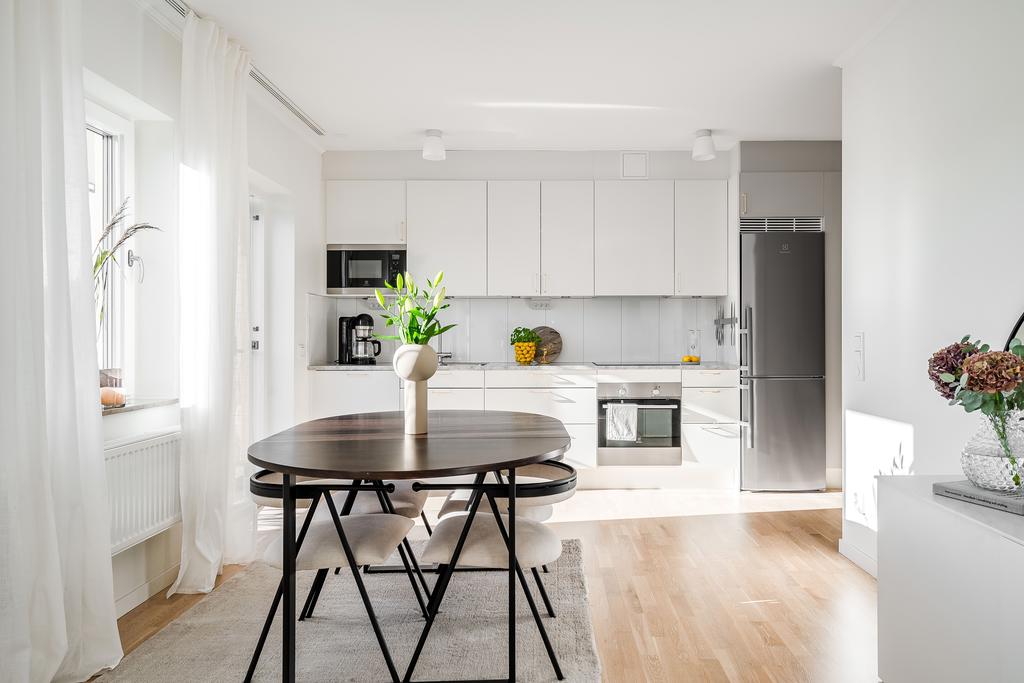 Naturlig plats för matbord intill köket