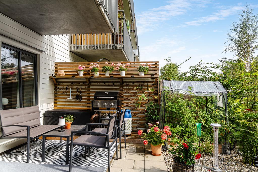 En gavellägenhet med en fantastiskt uteplats! 