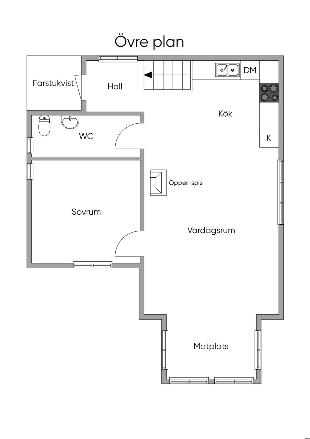 Planlösning "Gula huset" entréplan