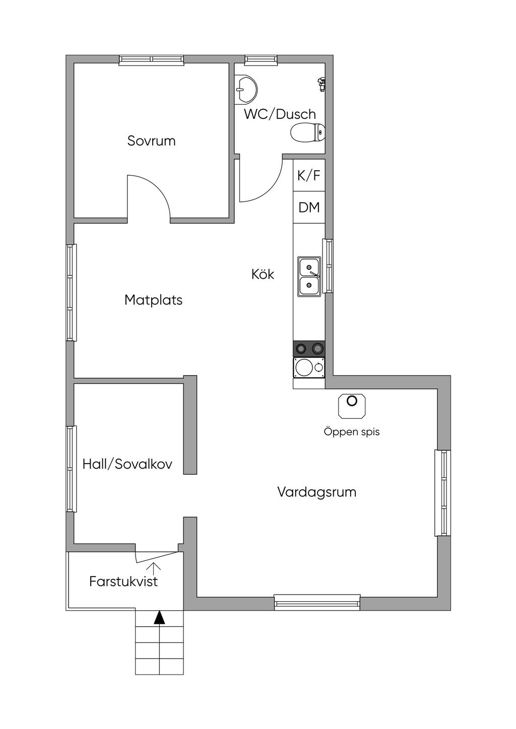 Planlösning "Röda huset"