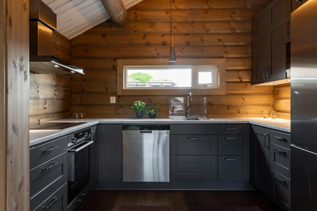 De timrade huset ger en härlig ski-lodge känsla.