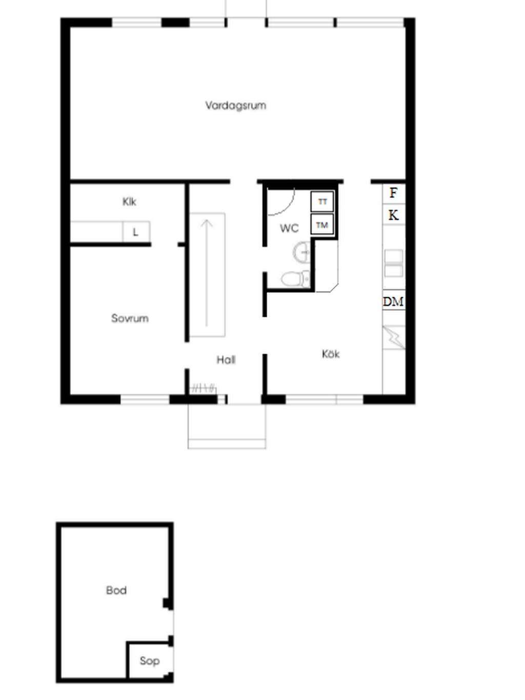 Planritning - Nedre plan