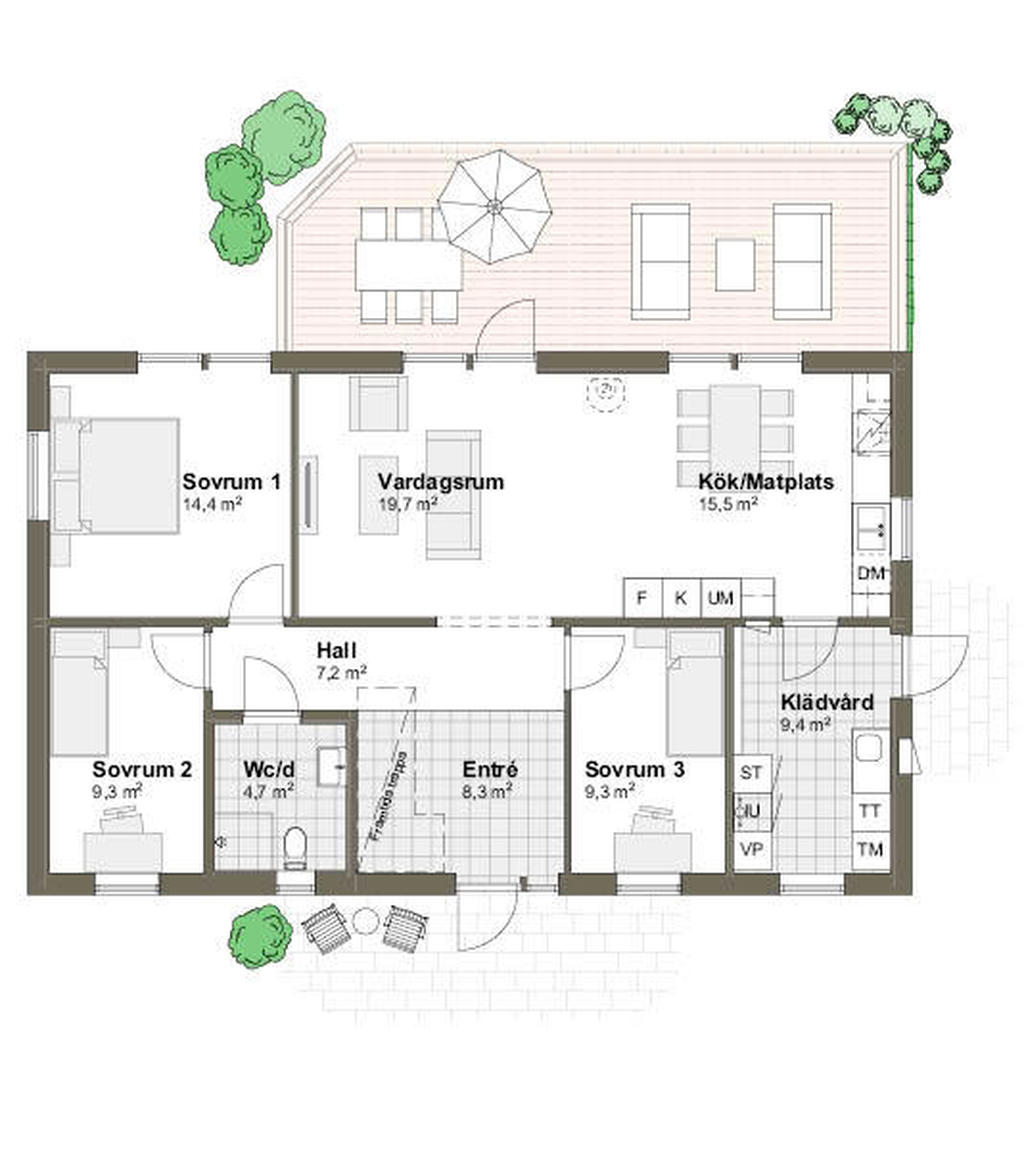 Planlösning villa Ängsviken