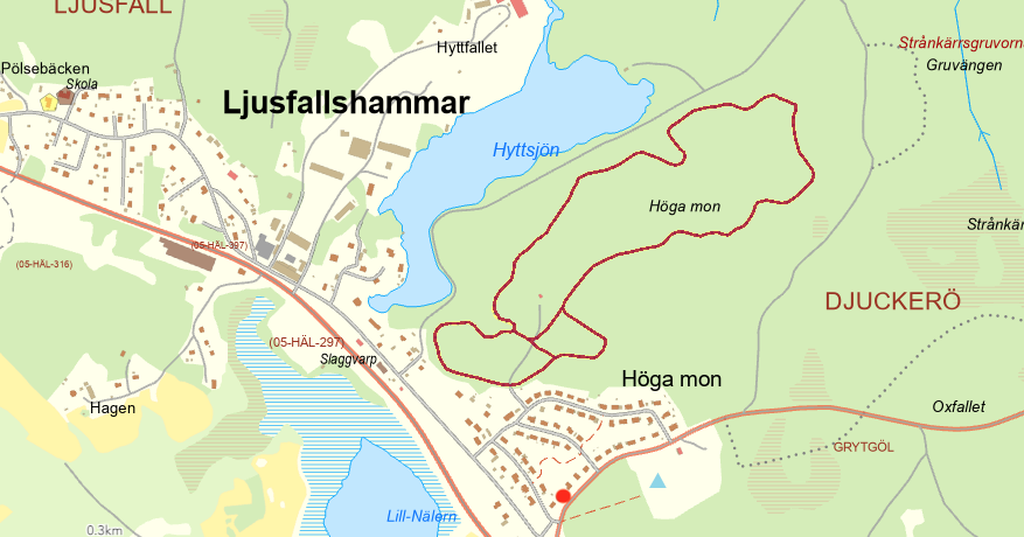Ljusfallshammar har både för- och grundskola upp till årskurs 6, fotbollsplan, hockeyrink, tennisplan, elljusspår med frisbeegolf och möjlighet till skidåkning vintertid
