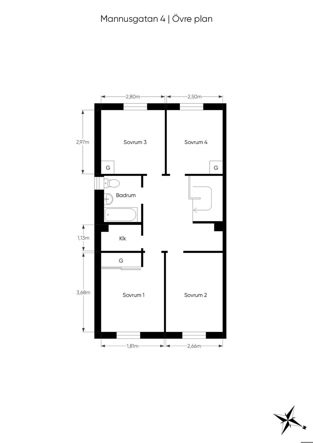 Planlösning övre plan