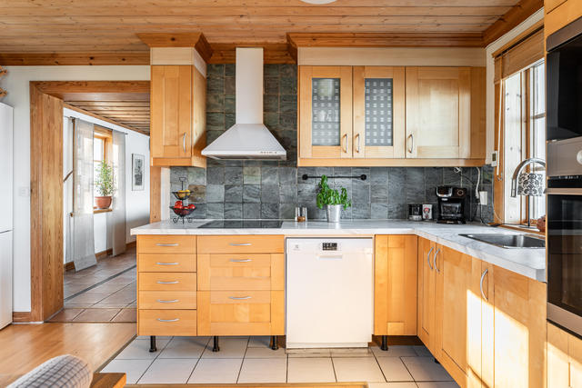 Bra förvaring i köket.