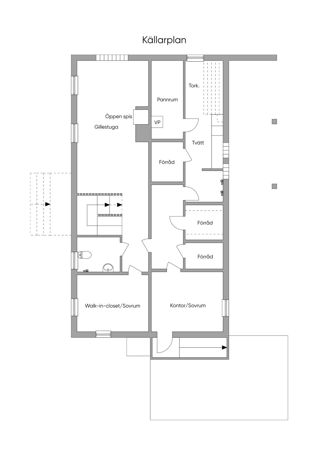 Planritning källarplan