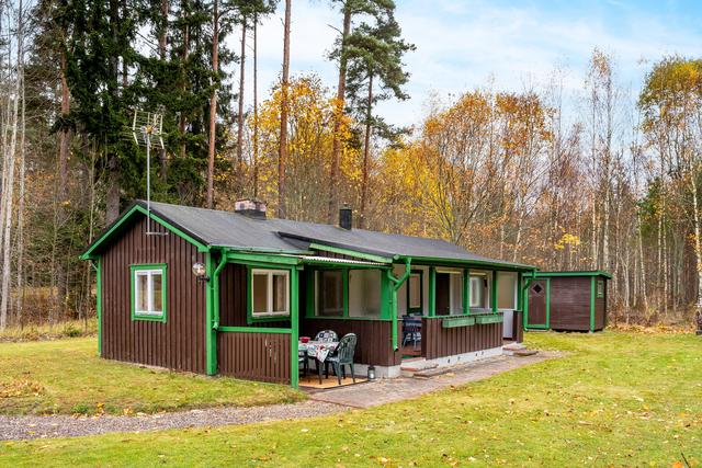 Fritidshuset har två entréer