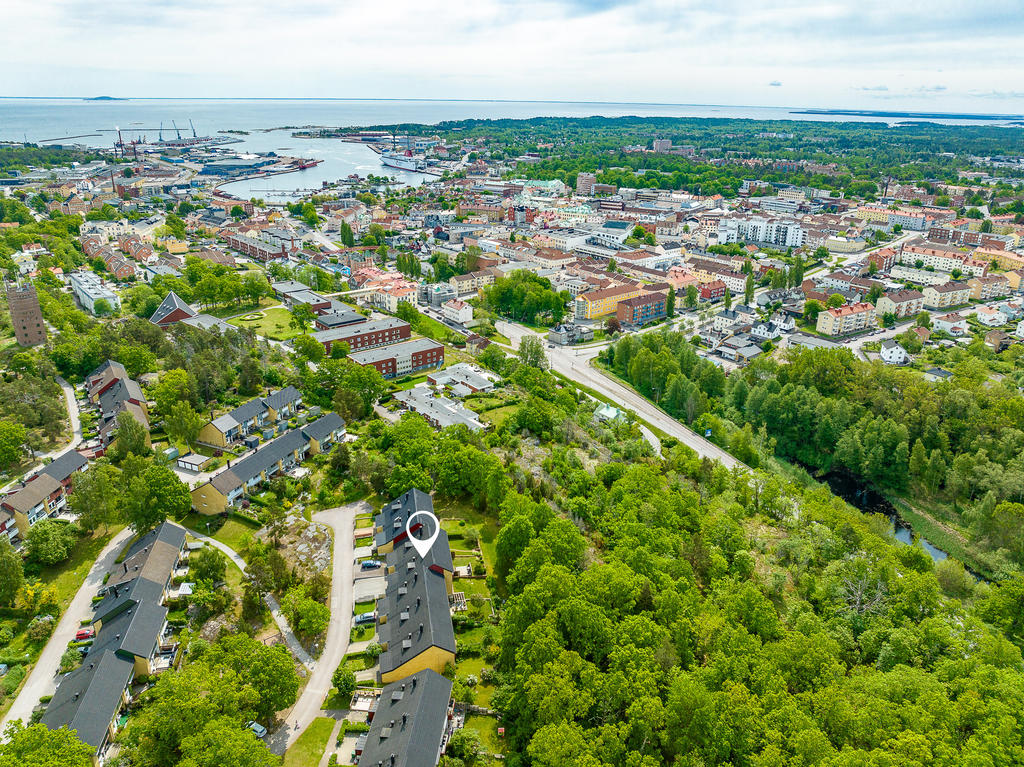 Drönarbild som visar centrala läget