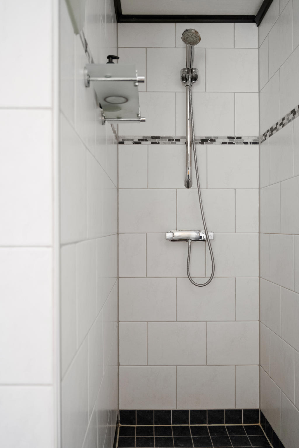 Extra stort duschutrymme.