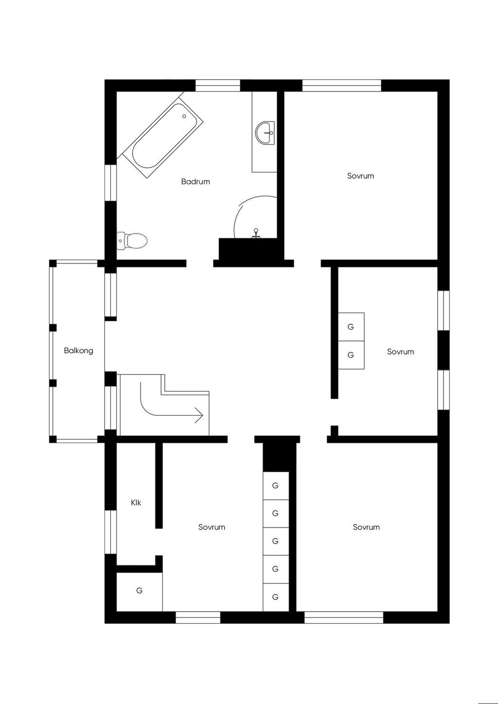 Planritning övre plan