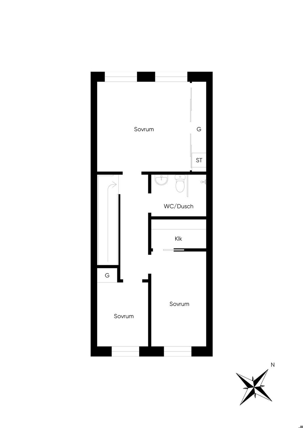 Planlösning ovanvåning
