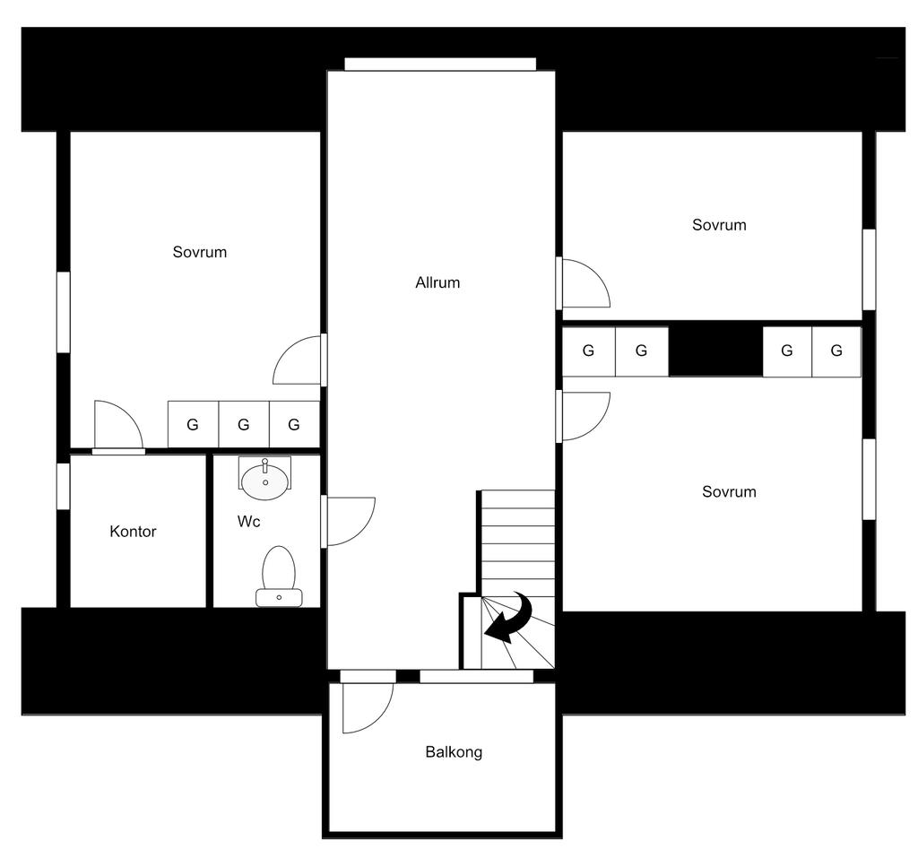 Planlösning övre plan