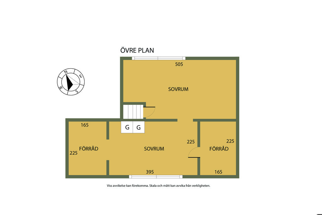 Hus nr 1 övre plan.