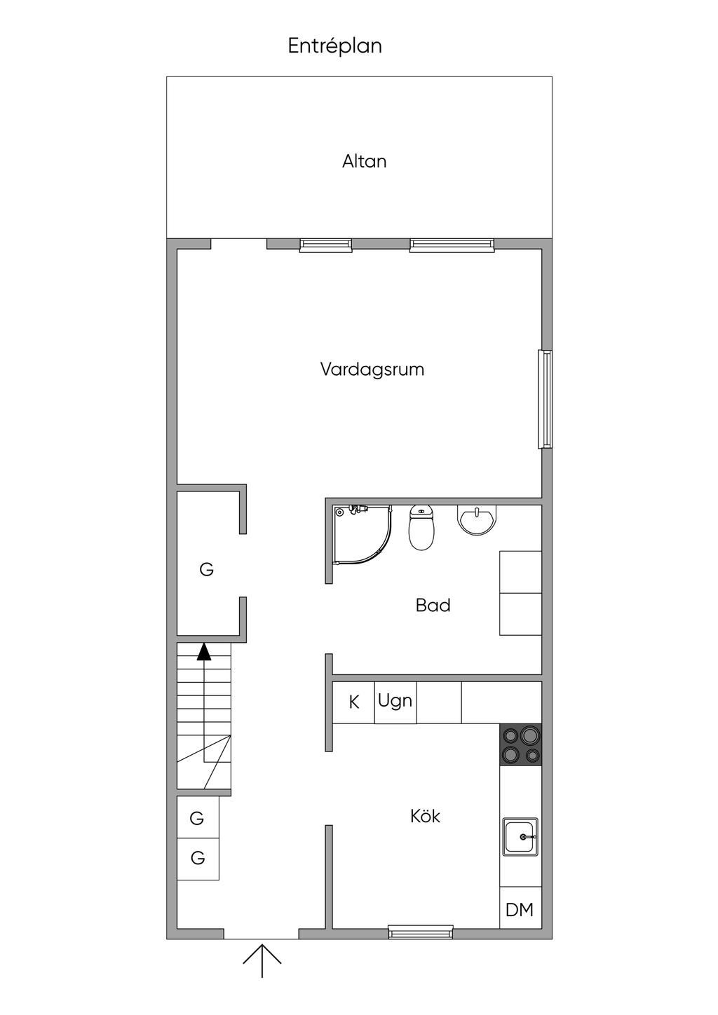 Planritning, entréplan