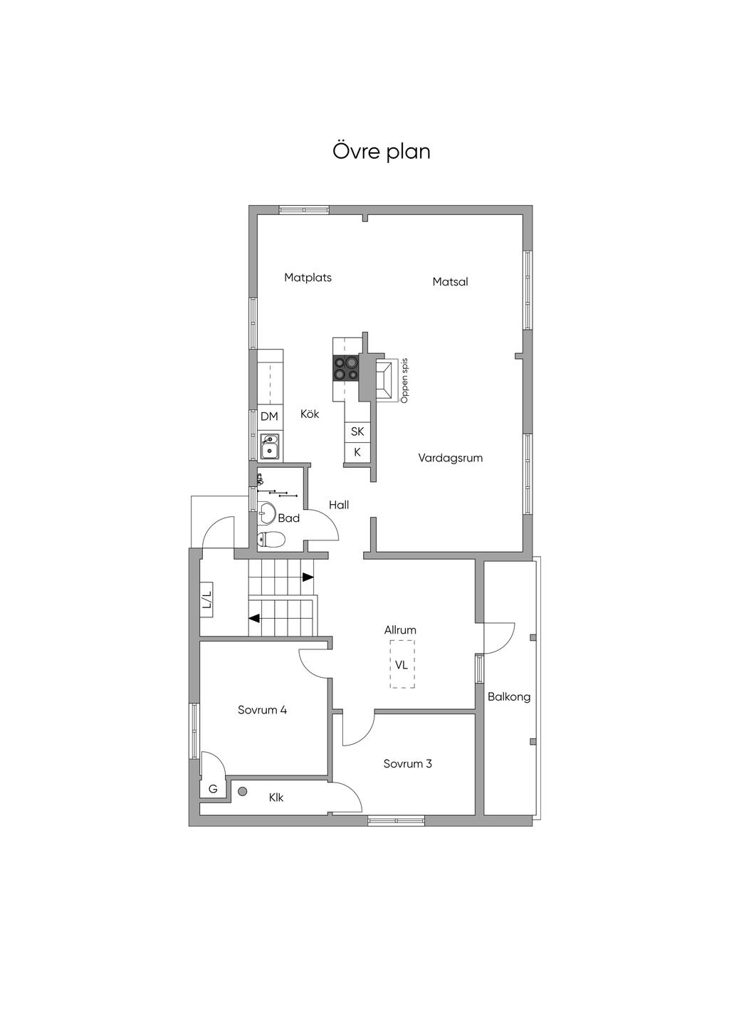 Övre plan, skiss