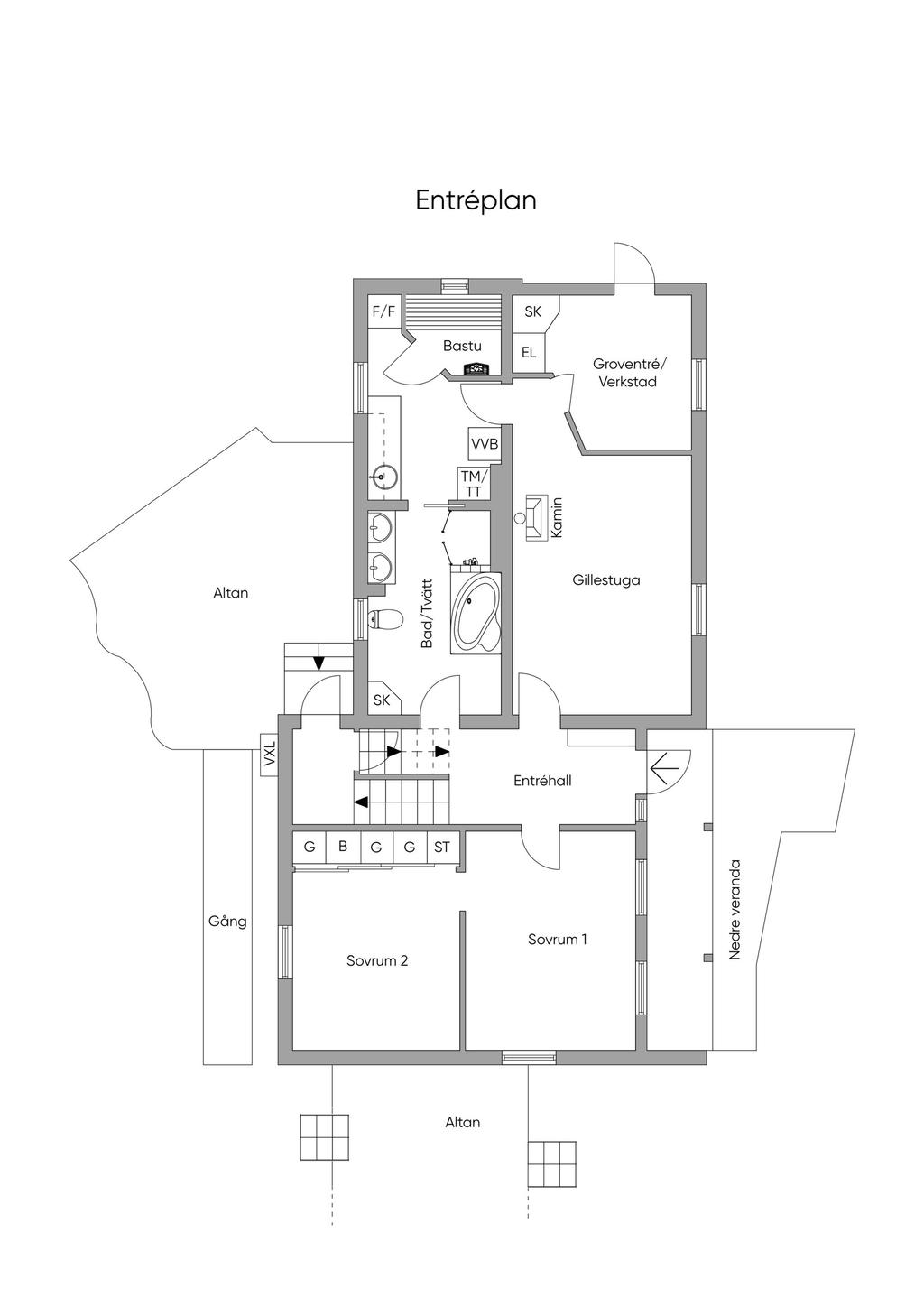 Entréplan, skiss
