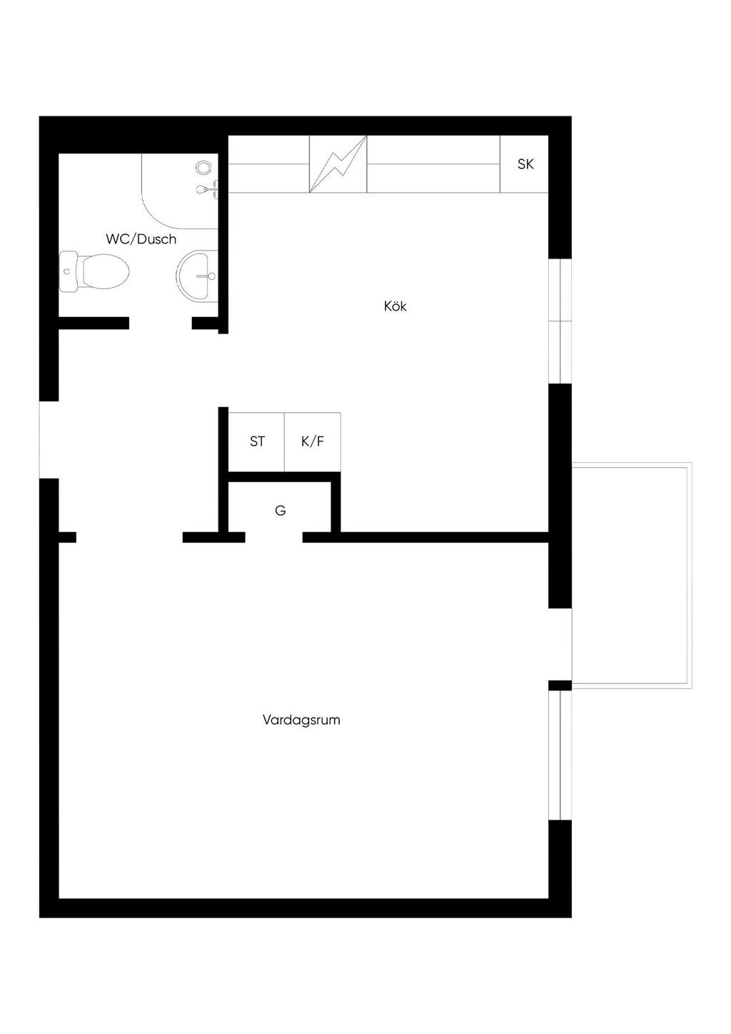 Planritningen är inte skalenlig och  avvikelser kan förekomma.