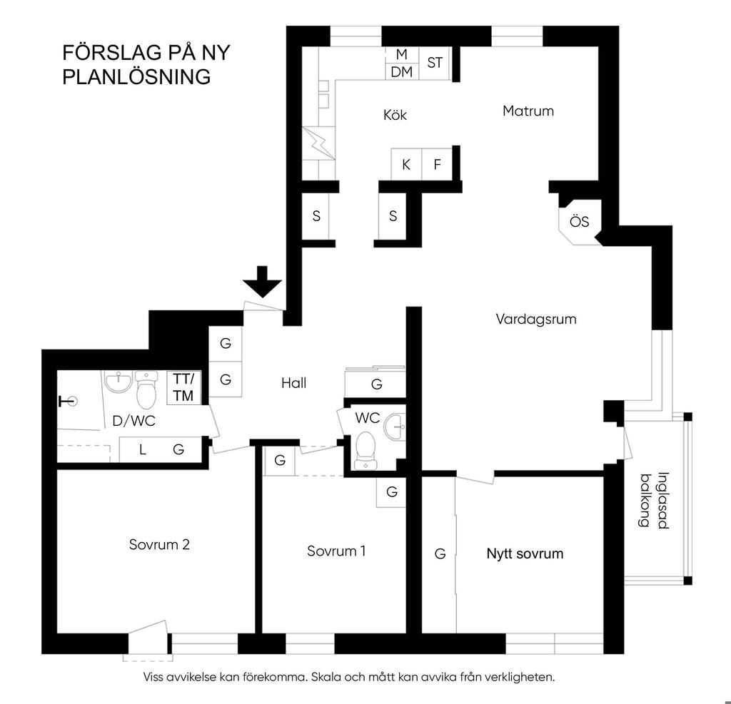 Förslag på ny planlösning