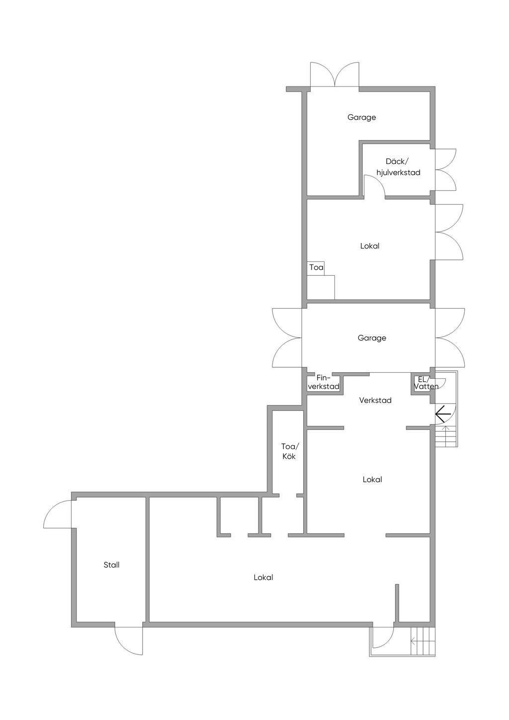 Ekonomibyggnad entréplan 