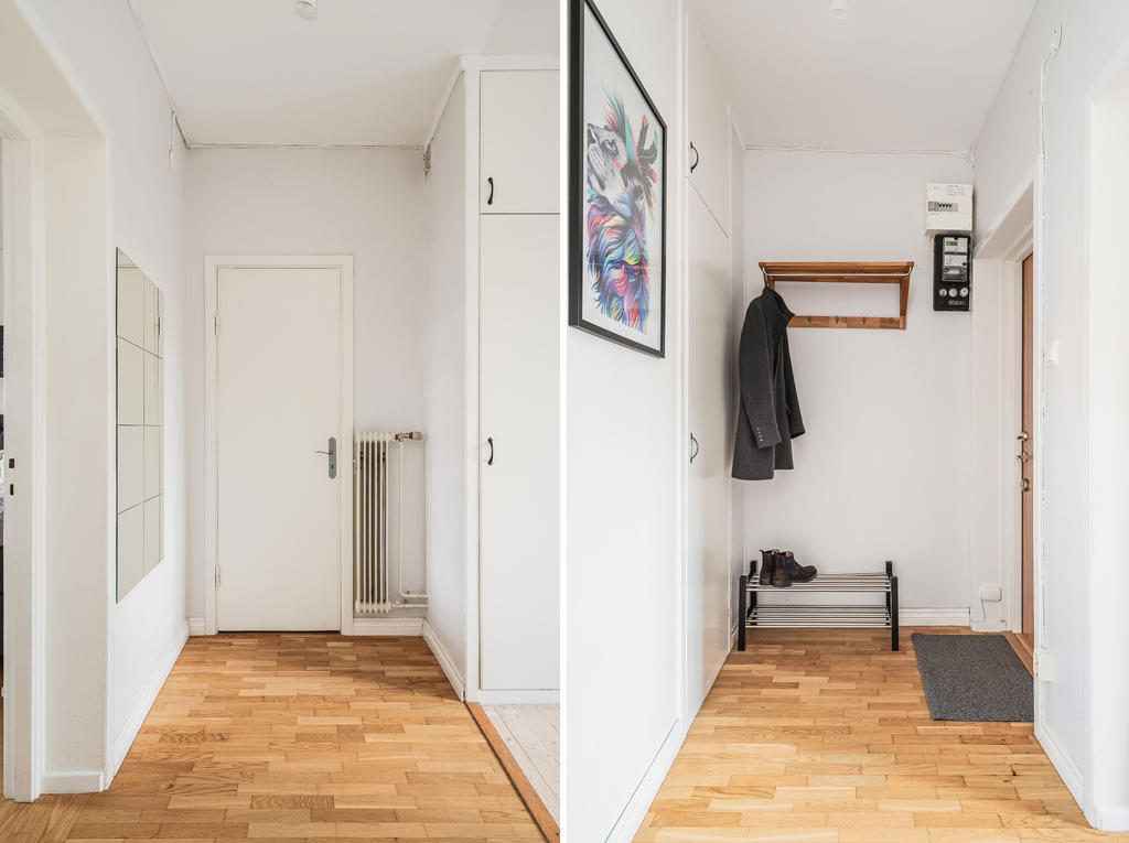 Entréhall med garderober