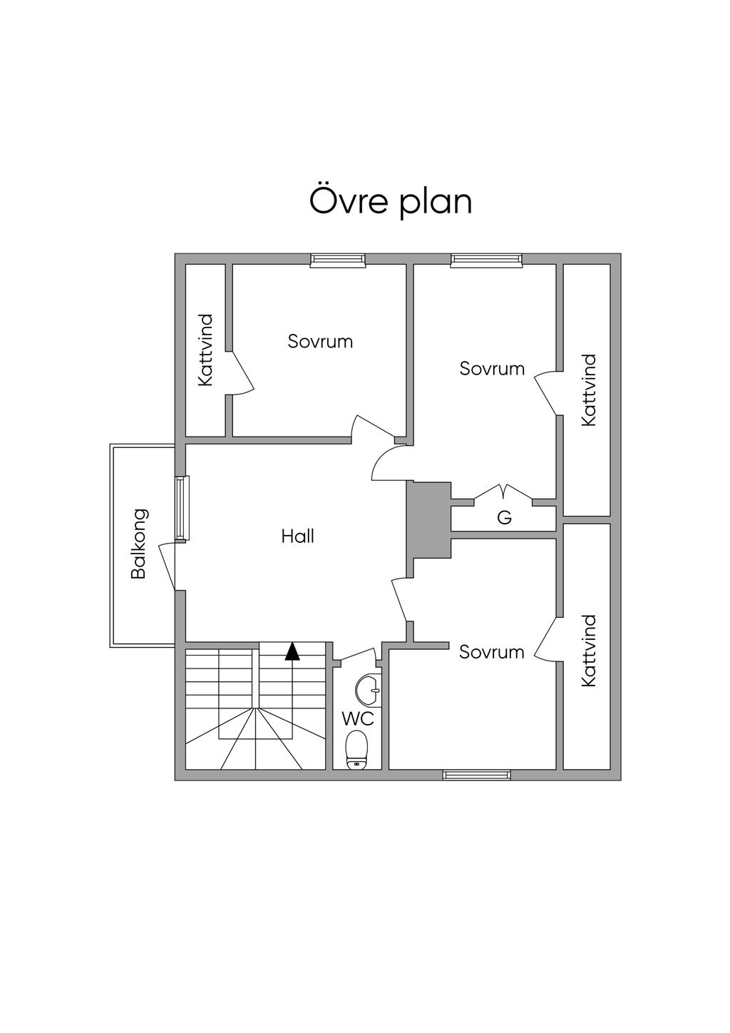 Planritning Övre plan