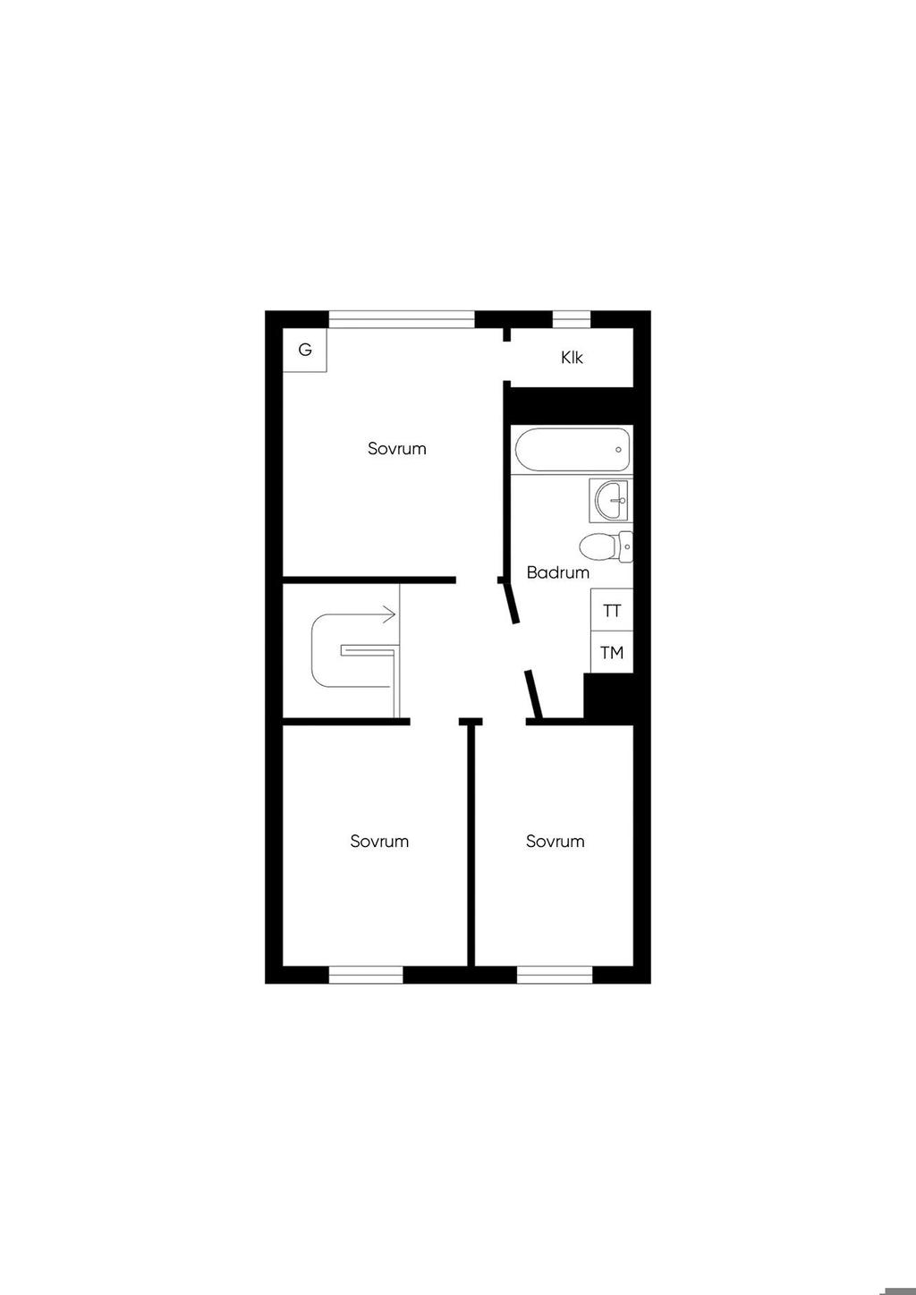 Planlösning Övre plan