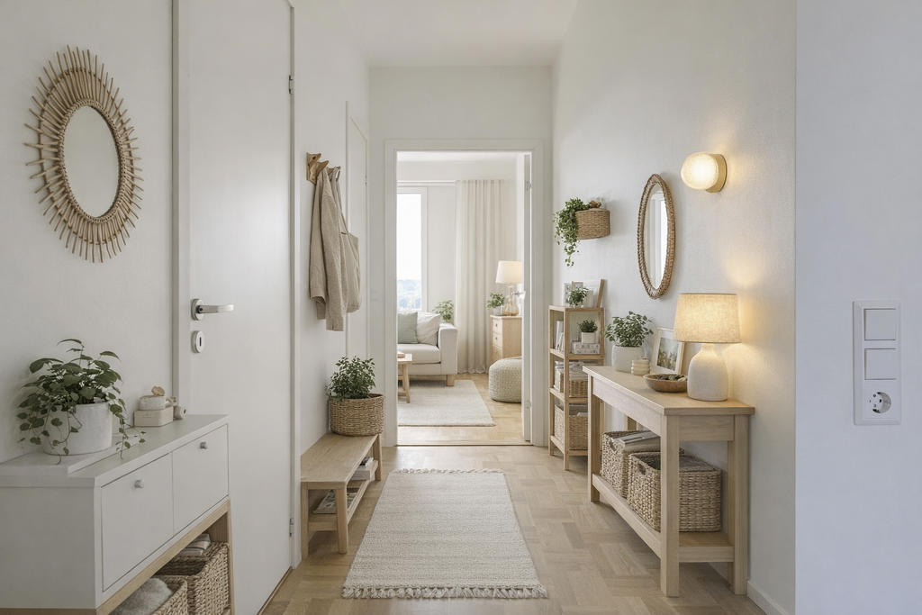 Bilden innehåller AI-genererad möblering 