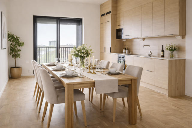 Bilden innehåller AI-genererad möblering 