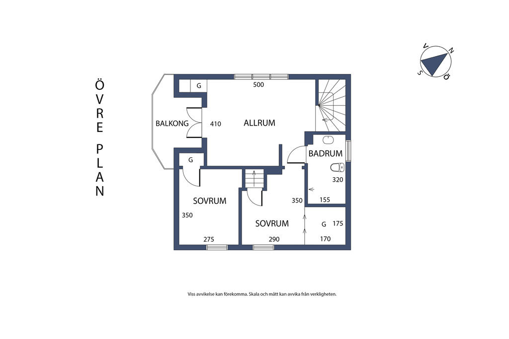 Planlösning, övre plan