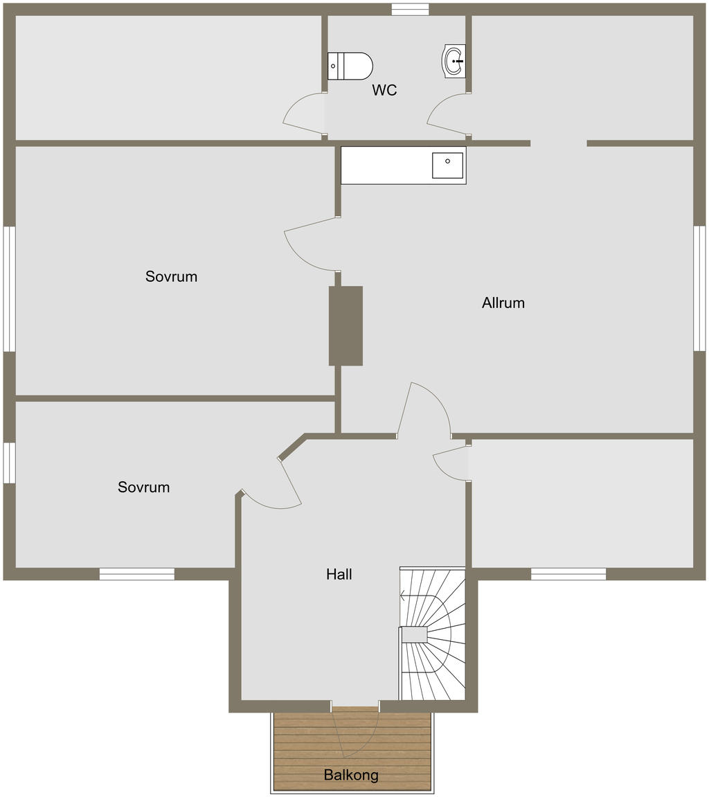 Planlösning, övre plan