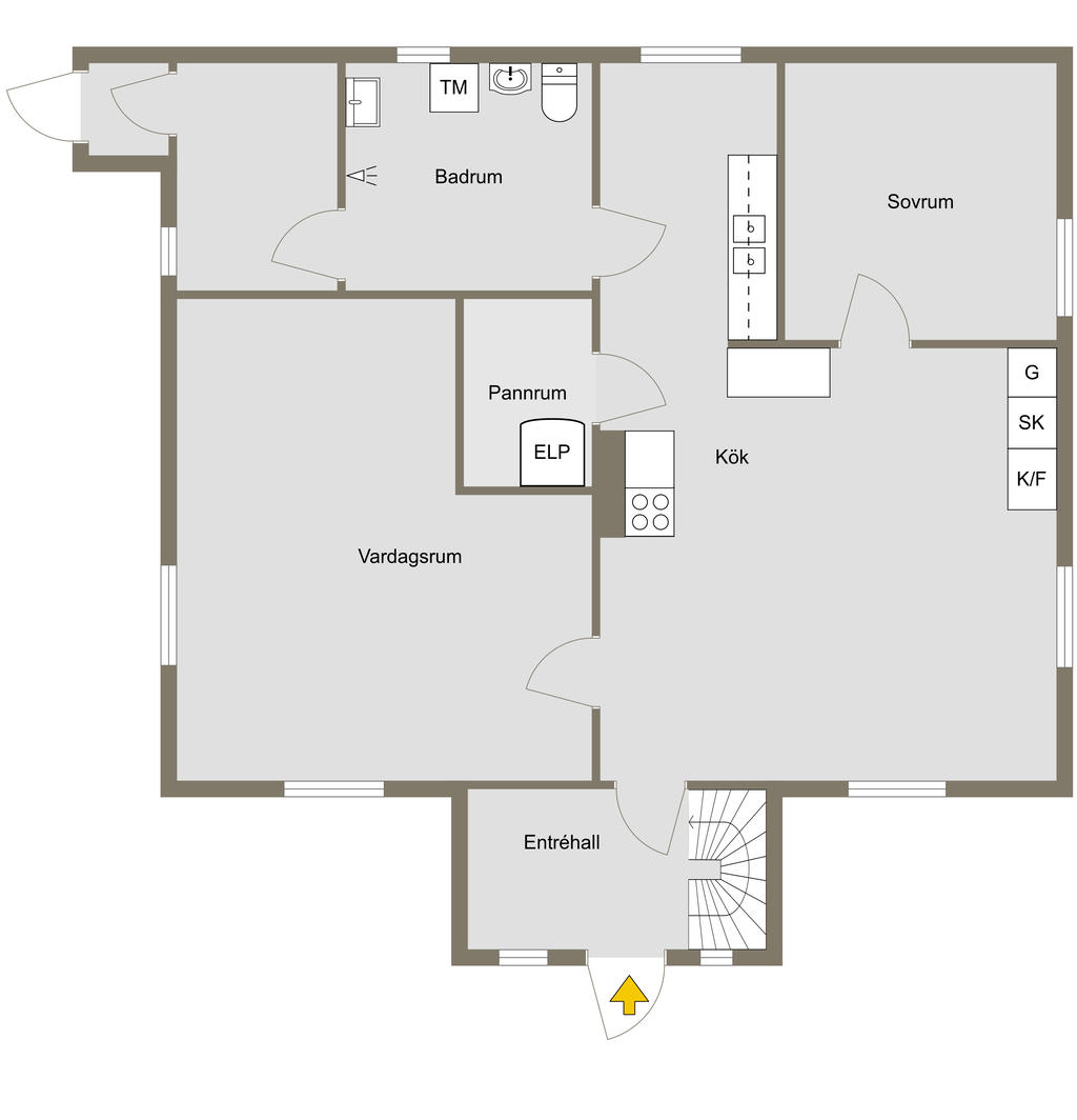 Planlösning, entréplan