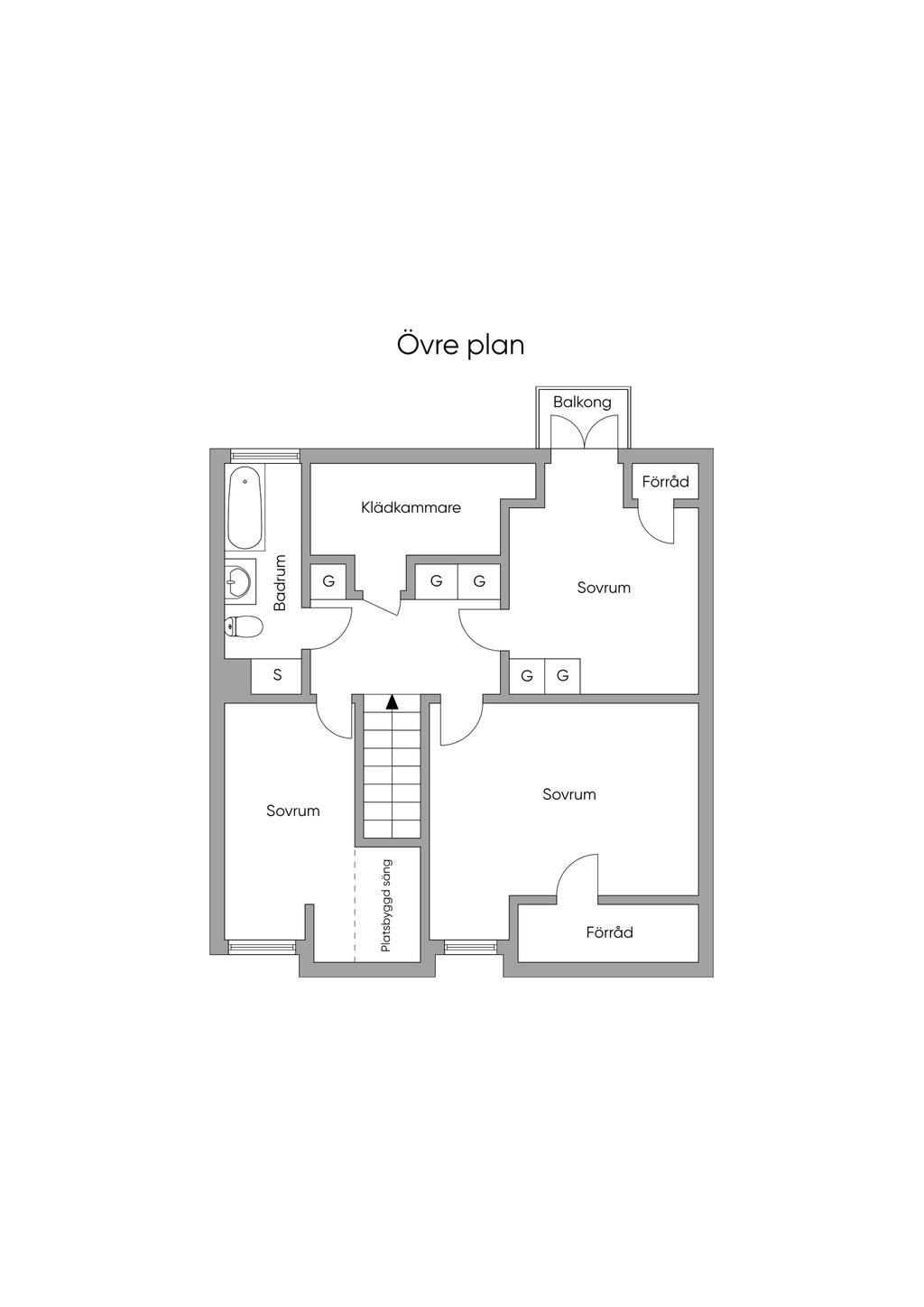 Planlösning övre plan