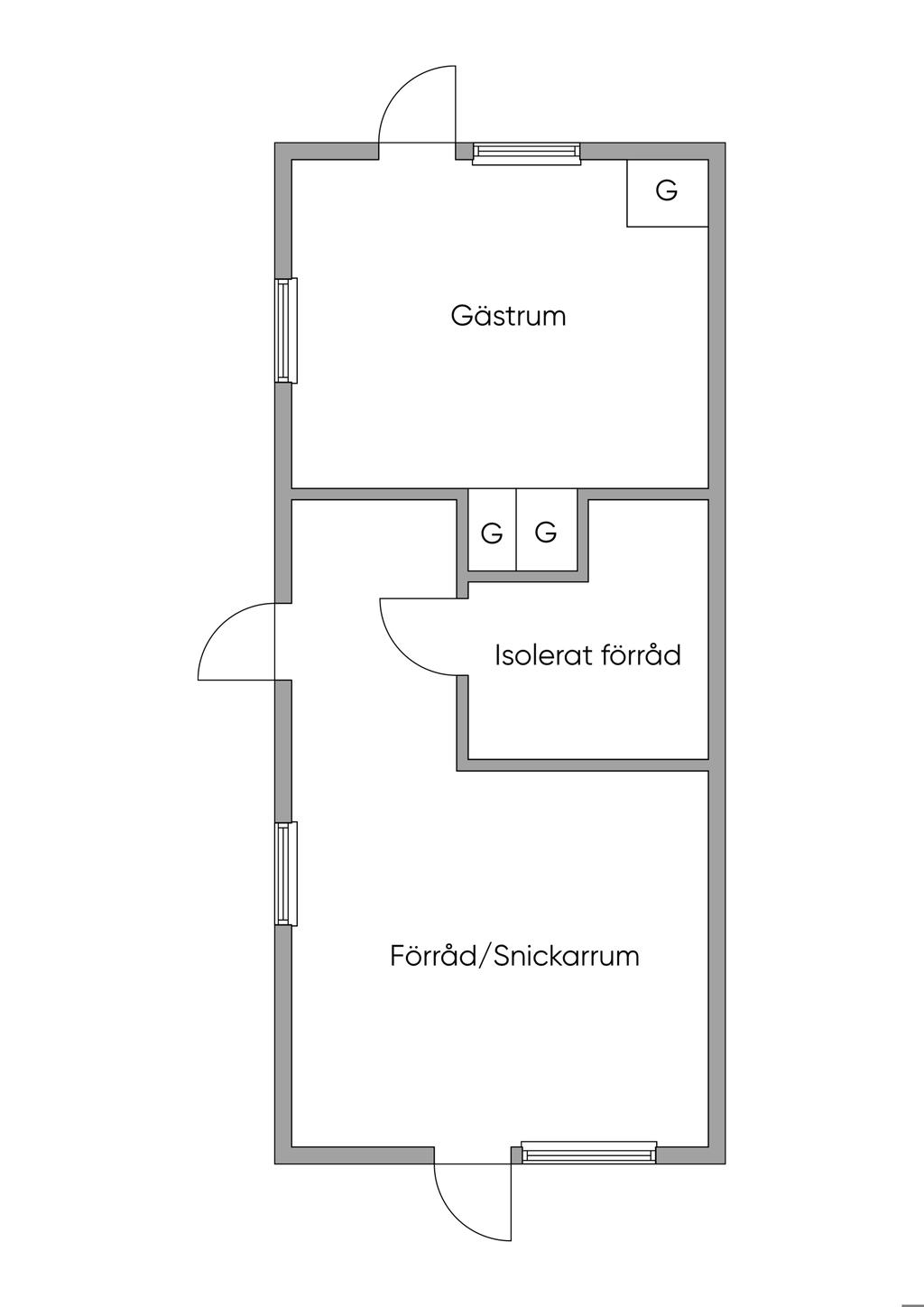 Planlösning på ekonomibyggnad