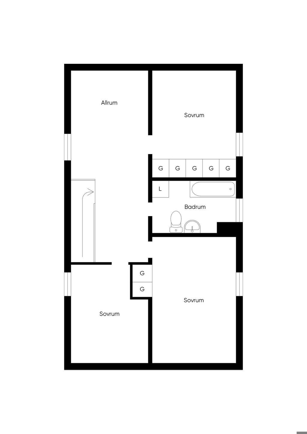 Planritning Övre plan