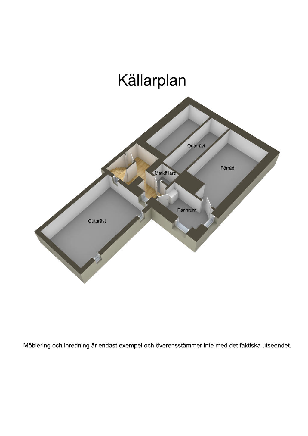 Planritning källare 3D