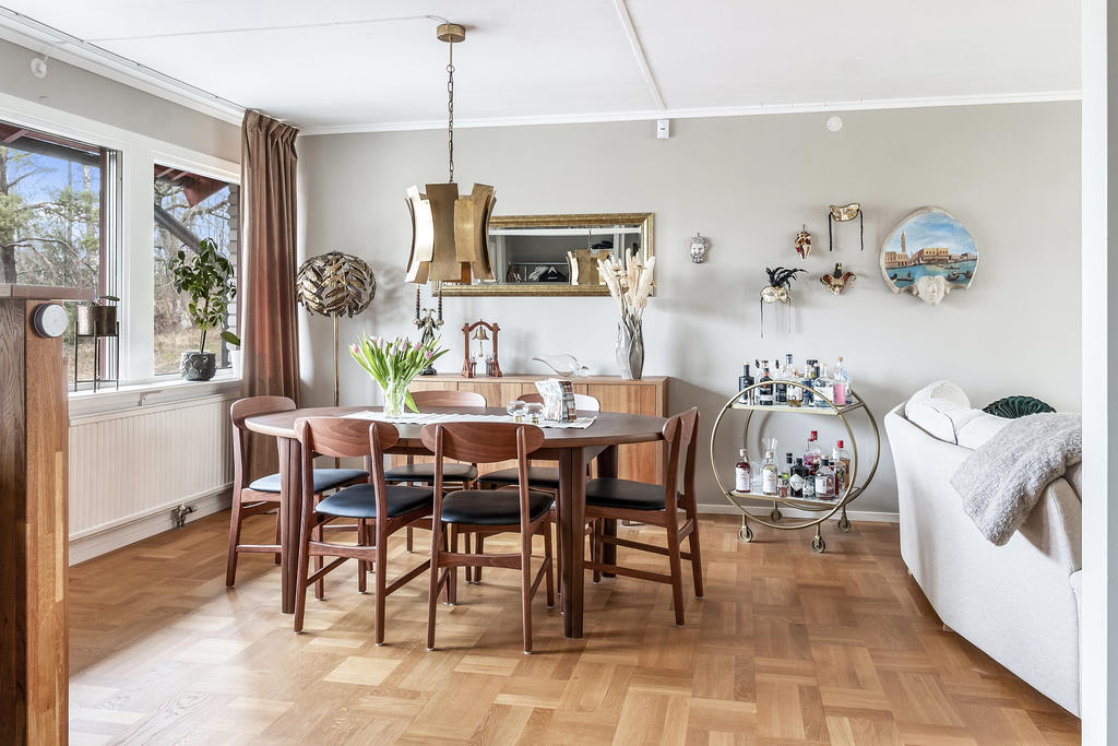 Utrymme för matplats i vardagsrum