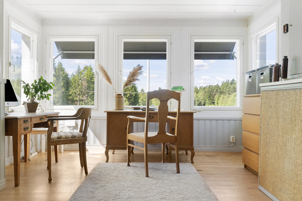 Härlig arbetshörna med utsikt