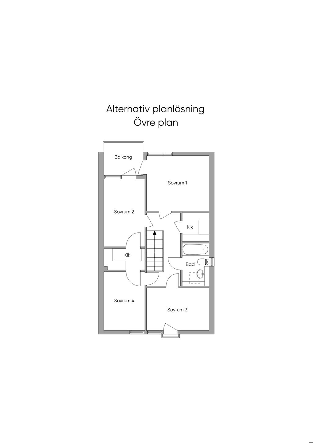 Alternativ planlösning övre plan