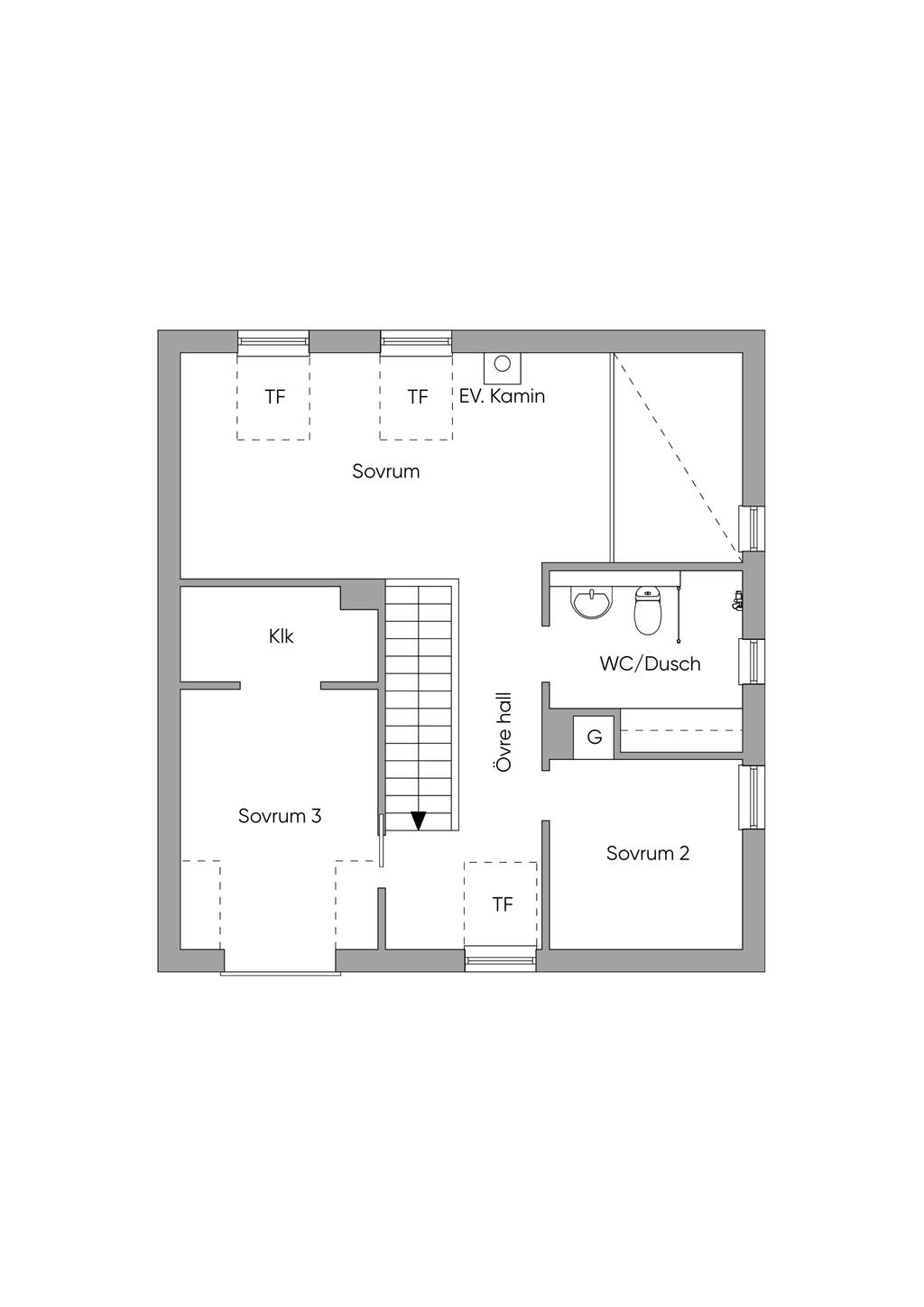 Planlösning övre plan