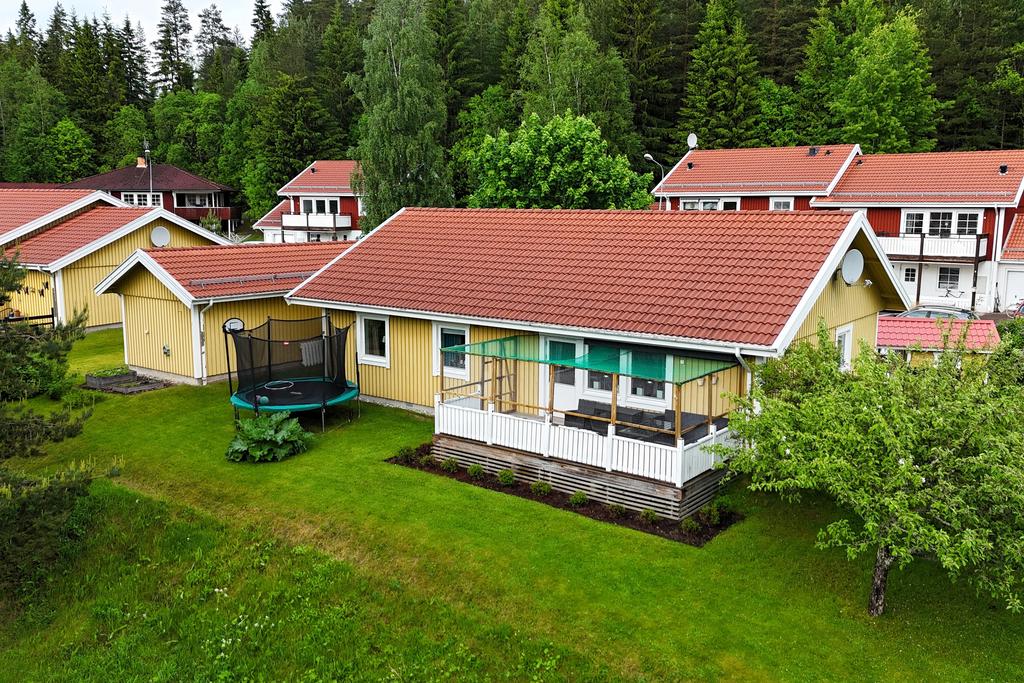 Trädgårdssidan med altanen