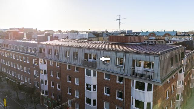 Balkong högst upp i huset!