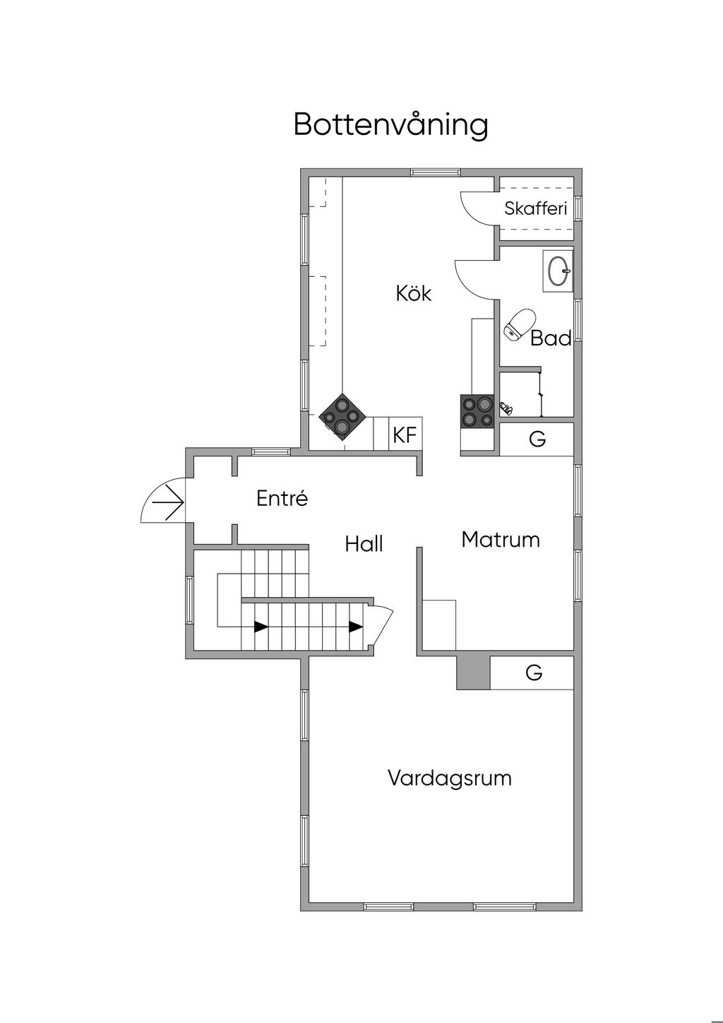 Mangårdsbyggnad plan 1