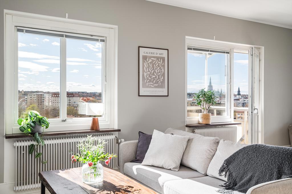 Utgång till balkongen från vardagsrummet