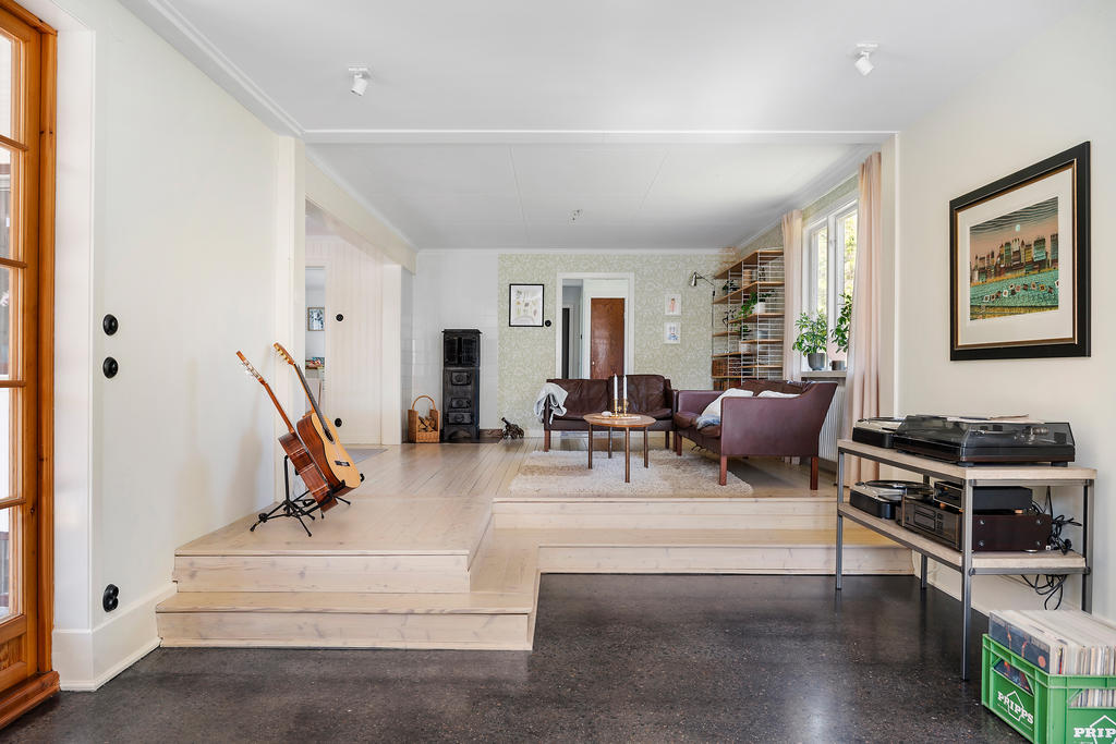 Tillbyggnadsdel med betonggolv